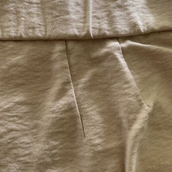 Leith Womens Shorts Cream Beige Side Zipper Wide Elastic Waist Sz L - Picture 7 of 7